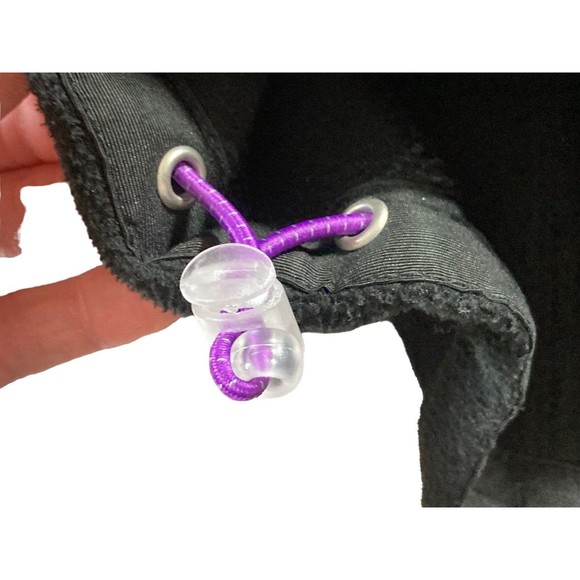 Free Country Soft Shell Fleece Hooded Jacket Womens Large Black/Purple Pockets - Picture 6 of 8